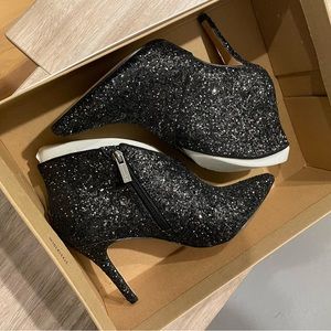 NWT Jessica Simpson Black Sparkly Heeled Booties